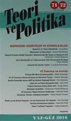 Teori ve Politika Dergisi Say: 71 - 72 Yaz - Gz 2016 Teori ve Politika Dergisi Yaynlar