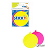 2 Neon Renk Yuvarlak Konuşma Balonu 60 Yaprak 76x76 Yapışkanlı Not Kağıdı (21137) Gıpta