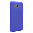 Delikli Samsung J7 Core Blue Rubber Kapak Zore