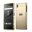 Aynal Bumper Sony Xperia M4 Aqua Gold Sert Kapak Zore