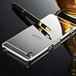 Aynal Bumper Sony Xperia M4 Aqua Silver Sert Kapak Zore