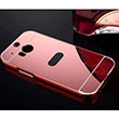 Aynal Bumper Samsung One M8 Rose Gold Sert Kapak Zore