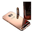 Aynalı Bumper Samsung S6 Rose Gold Sert Kapak Zore
