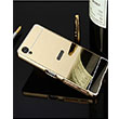 Aynal Bumper Sony Xperia XA1 Gold Sert Kapak Zore