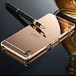 Aynal Bumper Sony Xperia Z3 Rose Gold Sert Kapak Zore