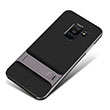 Samsung Galaxy J8 Koyu Gri Standl Verus Kapak Zore