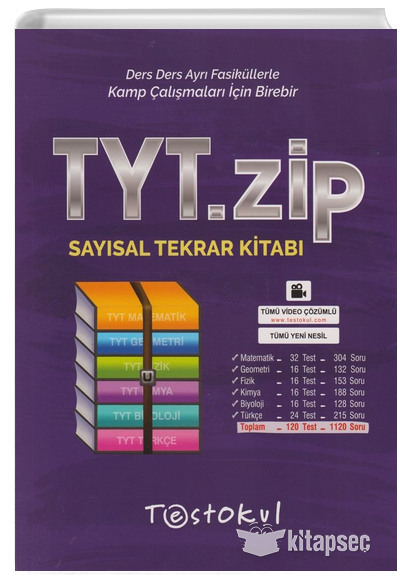 Tyt Sayisal Zip Tekrar Kitabi Test Okul Yayinlari 9786057870261
