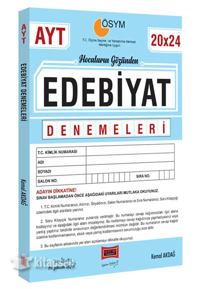 ayt hocalarin gozunden 20x24 edebiyat denemeleri yargi yayinlari 9786052846827