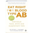 Eat Right For Blood Type AB Peter J. DAdamo Penguin Popular Classics