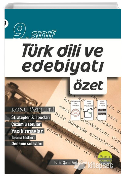 9. Sınıf Türk Dili ve Edebiyatı Özet Pano Yayınları