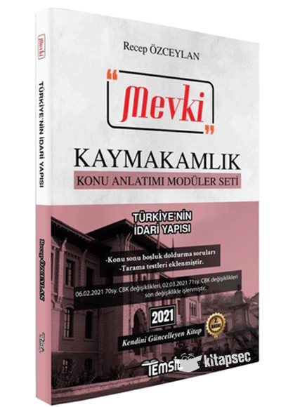 Mevki Kaymakamlık Türkiye`nin İdari Yapısı Konu Anlatımı Temsil Kitap Yayınları