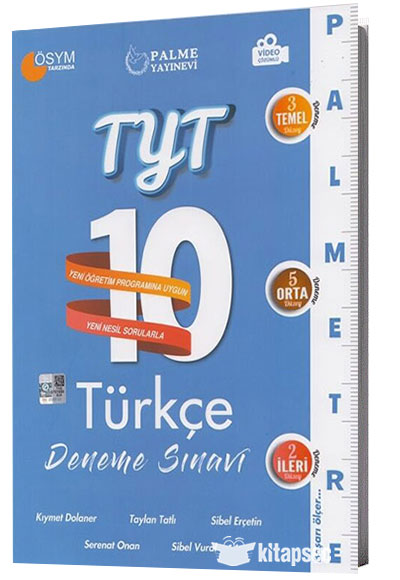 TYT Türkçe Palmetre Serisi 10 Deneme Video Çözümlü Palme Yayınları