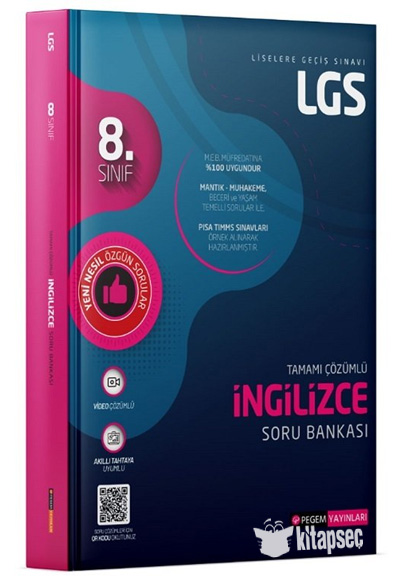 LGS 8. Sınıf İngilizce Soru Bankası Pegem Akademi Yayınları