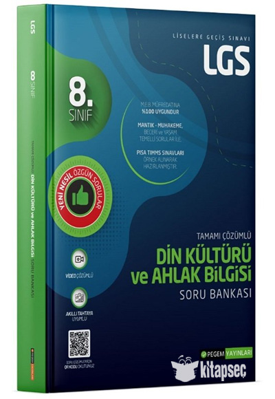 LGS 8. Sınıf Din Kültürü ve Ahlak Bilgisi Soru Bankası Pegem Akademi Yayınları