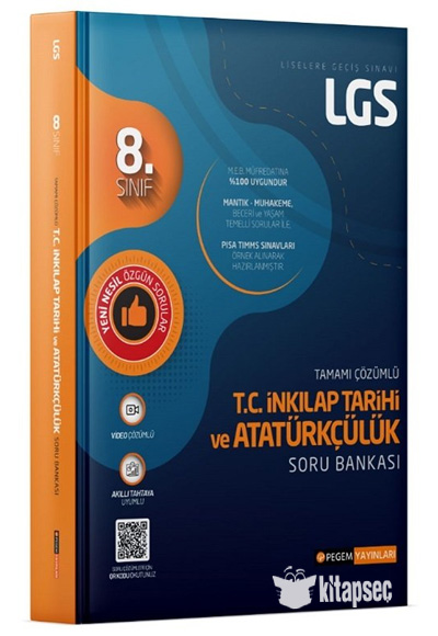 LGS 8. Sınıf TC İnkılap Tarihi ve Atatürkçülük Soru Bankası Pegem Akademi Yayınları