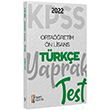 2022 KPSS Ortaöğretim Ön Lisans Genel Yetenek Türkçe Yaprak Test İsem Yayıncılık