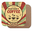 Get More Coffee Vintage Tarz  Ahşap Bardak Altlığı