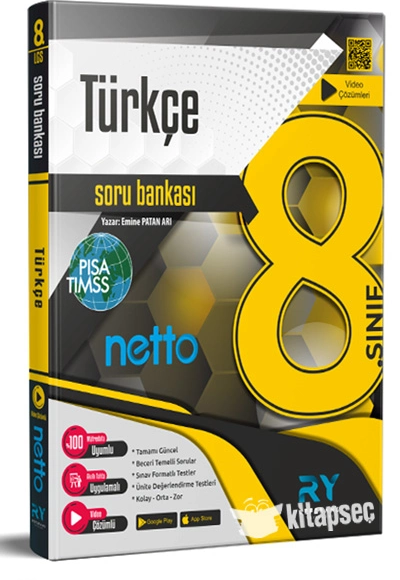 2024 8. Sınıf LGS Netto Türkçe Video Çözümlü Yeni Nesil Soru Bankası Referans Yayınları