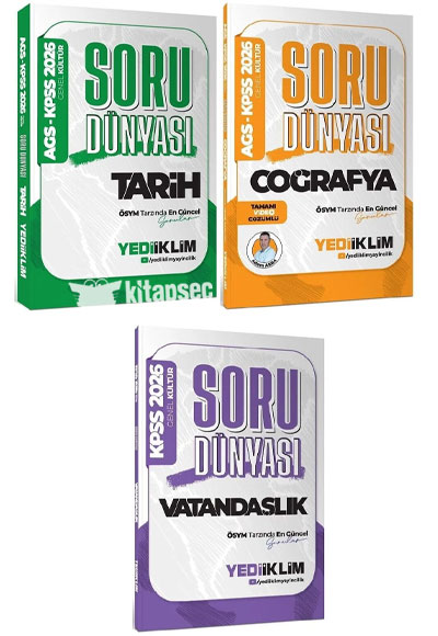 2026 KPSS Tarih + Corafya + Vatandalk Soru Dnyas Soru Bankas 3 l Set Yediiklim Yaynlar
