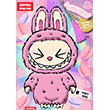 Labubu Pinky Rose lgn Koleksiyon kartmal Boyama Kitab Doan ocuk