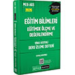 2026 MEB AGS E�itim Bilimleri E�itimde �l�me ve De�erlendirme Video Destekli Ders �zleme Defteri Pegem Yay�nlar�