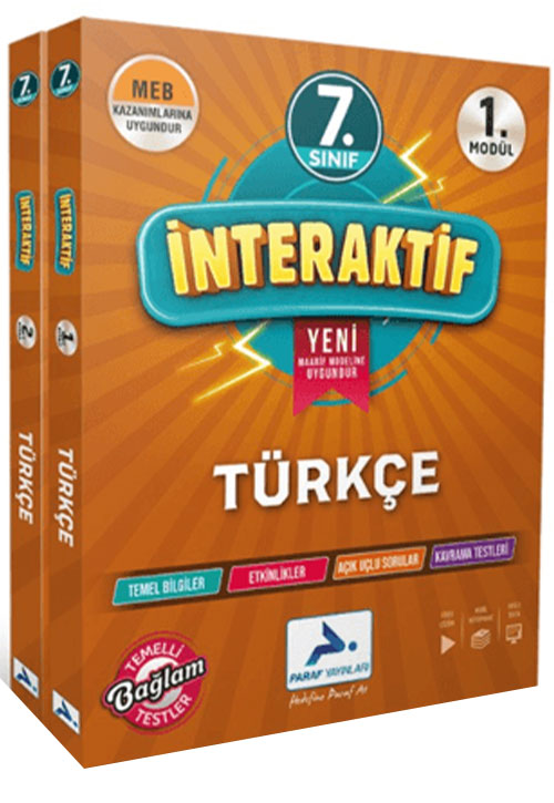 7. Sınıf İnteraktif Türkçe Etkinlik Çalışma Kitabı Paraf Yayınları