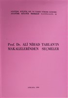 Prof. Dr. Ali Nihad Tarlan`n Makalelerinden Semeler Atatrk Kltr Merkezi Yaynlar