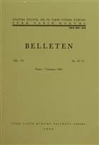Belleten Sayı: 14-15 Nisan - Temmuz 1940 Türk Tarih Kurumu Yayınları