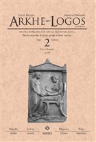 Arkhe - Logos Felsefe Dergisi Say: 2 Gz 2016 Arkhe - Logos Dergisi
