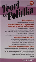 Teori ve Polikita Dergisi Say: 74 Yaz 2014 Teori ve Politika Dergisi Yaynlar
