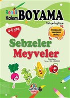 Renkli Kalem Boyama / Sebzeler - Meyveler Yamur ocuk