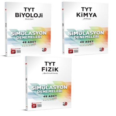 2023 TYT Fizik Kimya Biyoloji Simülasyon Denemeleri Detaylı Video Çözümlü 3D Yayınları NC12277