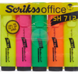 Scrikss Office Sh712 Fosforlu Kalem 5`li Blister Paket Karışık Renk
