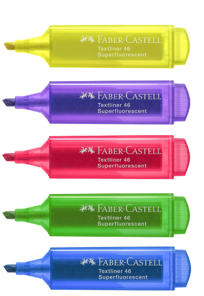 Faber Castell 5li şeffaf fosforlu kalem Renkler