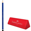 Faber Castell  Kırmızı üçgen silgi + Fatih mercanlı kurşun kalem