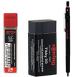 Rotring 500 Mekanik Kurun Kalem Siyah 0.7 mm Rotring  U , Silgi 3`l Set
