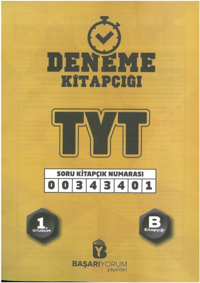 Tyt Kurumsal Deneme Sınavı | 987654231