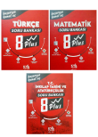 Kva 8.Sınıf Plus Serisi Türkçe Matematik İnkılap Soru Kitapları 3 lü Set