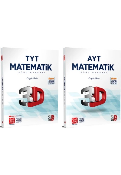 2024 TYT-AYT Matematik Soru Bankası Seti Özgür Balcı 3D Yayınları