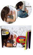 Notyaz Duvara Yapıştırılabilen Boyama Kitabı & Renkli Kalemler