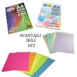 Notyaz SET Neon Renkli Kağıt (100 yaprak) ve Pastel Renkli Kağıt (50 yaprak) A4 ebat