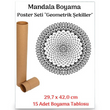 Mandala Poster Tablosu Geometrik ekiller 15 Adet (30 cm x42 cm)