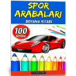 Spor Arabalar BOYAMA Kitab (Gri TONLAMALI Spiralli 100 Boyama)