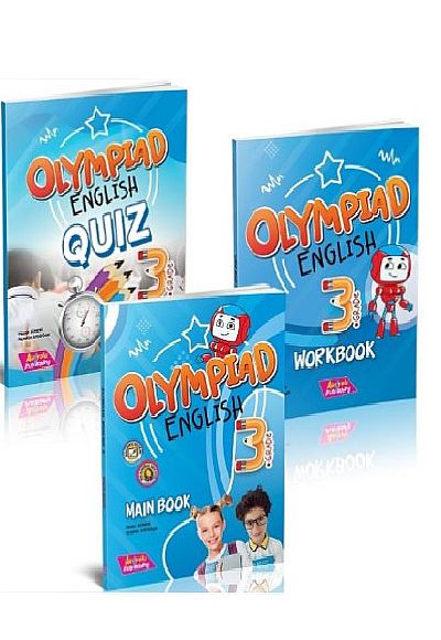 Grade 3 - Olympiad English (Main Book + Workbook + Quiz) AKILYOLU Publishing