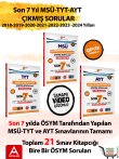 Son 7 yl AYT-TYT ve MS km Sorular-2024-2023-2022-2021-2020-2019-2018 Yllar