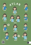 İşaret Dili ile Aylar Posteri-TİD Eğitim Materyalleri