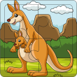 Br Toys 4`lü Puzzle Kanguru ilk puzzlem Çocuklar İçin Eğitici-öğretici Ahşap 4 Parça
