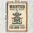 Wanted Poster Renkli Ahşap poster