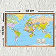 Dünya Haritası Poster Renkli Ahşap Poster