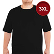 Erkek Bisiklet Yaka Dz Siyah T-Shirt (3XL)  Byk Beden
